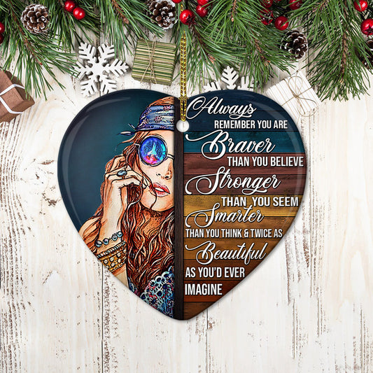 Hippie Girl You Are The Best Hippie - Heart Aluminium Ornament (Printed On Both Sides) 1122