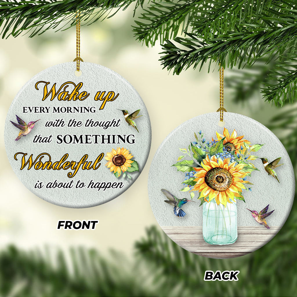 Hummingbird Something Wonderful Every Morning Hummingbird - Round Aluminium Ornament (Printed On Both Sides) 1122
