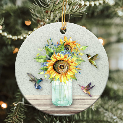 Hummingbird Something Wonderful Every Morning Hummingbird - Round Aluminium Ornament (Printed On Both Sides) 1122