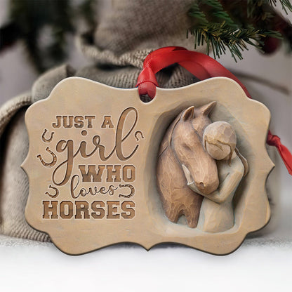 Just A Girl Who Loves Horse - Horse Ornament (Printed On Both Sides) 1022