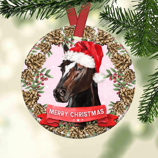 Horse Merry Christmas - Horse Ornament (Printed On Both Sides) 1022