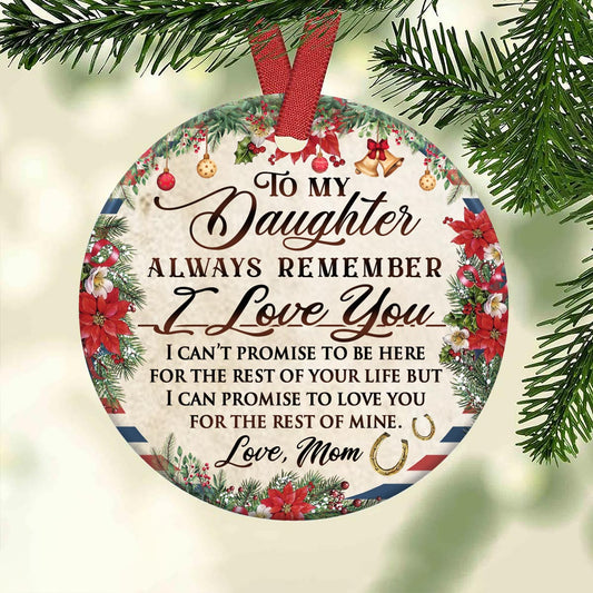 Horse To My Daughter Circle - Horse Ornament (Printed On Both Sides) 1022