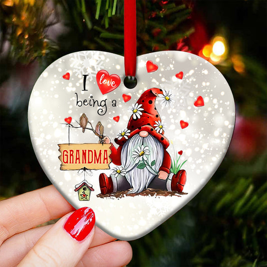 Gnome Family I Love Being A Grandma - Grandma Ornament (Printed On Both Sides) 1022
