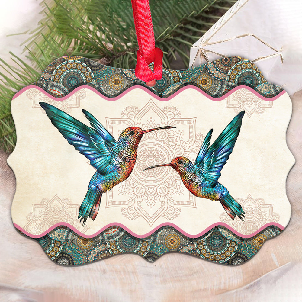 Hummingbird Mandala Hummingbird - Medallion Aluminium Ornament (Printed On Both Sides) 1122