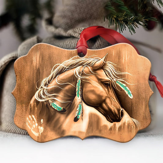 Horse Native American - Horse Ornament (Printed On Both Sides 1122)