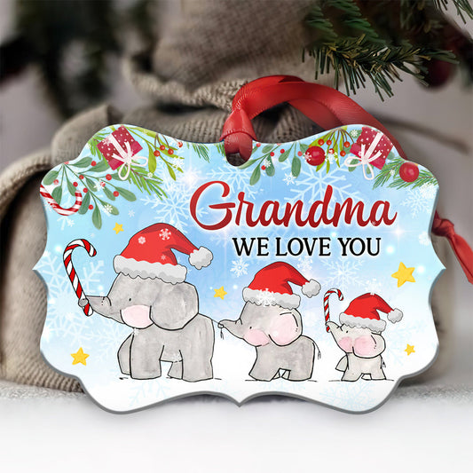 Elephant Grandma We Love You - Grandma Ornament (Printed On Both Sides) 1122