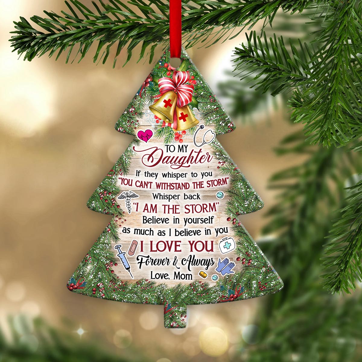 Nurse To My Daughter - Nurse Ornament (Printed On Both Sides) 1122