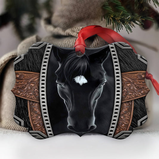 Black Horse - Horse Ornament (Printed On Both Sides 1122)