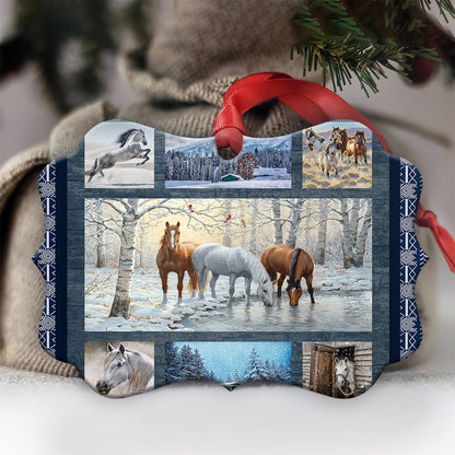 Winter Horse Lover - Horse Ornament (Printed On Both Sides) 1022