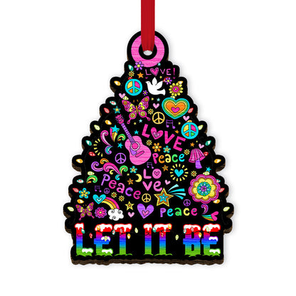 Hippie Christmas Tree Peace Music Guitar - Hippie Ornament (Printed On Both Sides) 1122