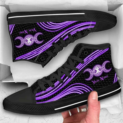 Witch Vibe Purple Triple Moon - Witch High Top Shoes