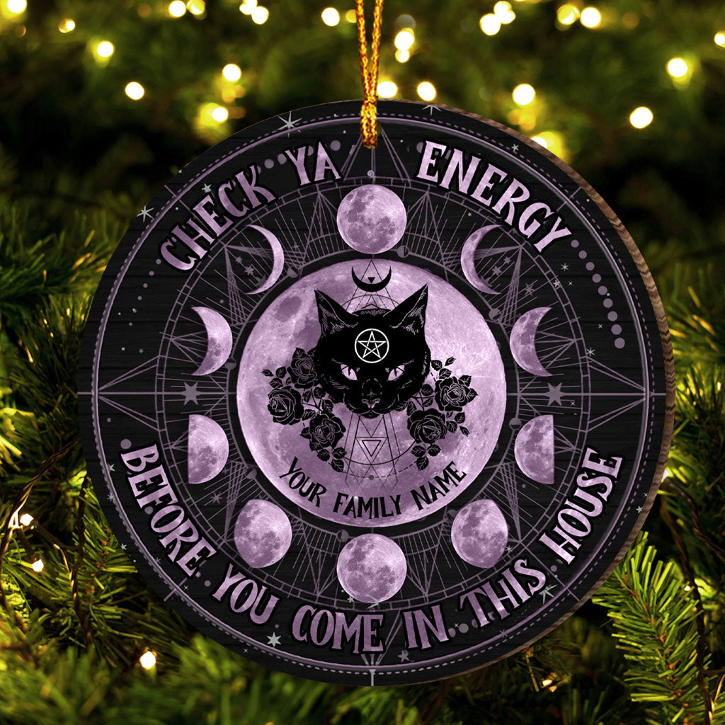 Check Ya Energy - Personalized Witch Ornament