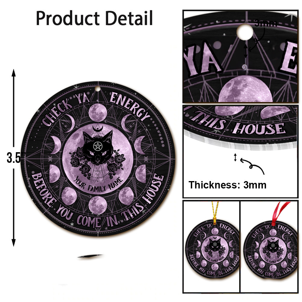 Check Ya Energy - Personalized Witch Ornament