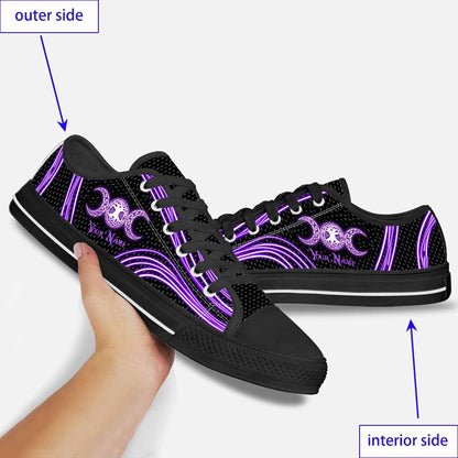 Witch Vibe Purple Triple Moon - Witch Low Top Shoes
