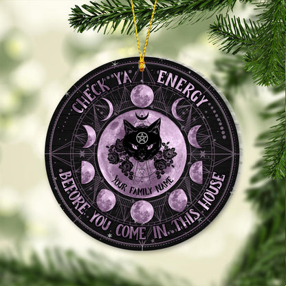 Check Ya Energy - Personalized Witch Ornament
