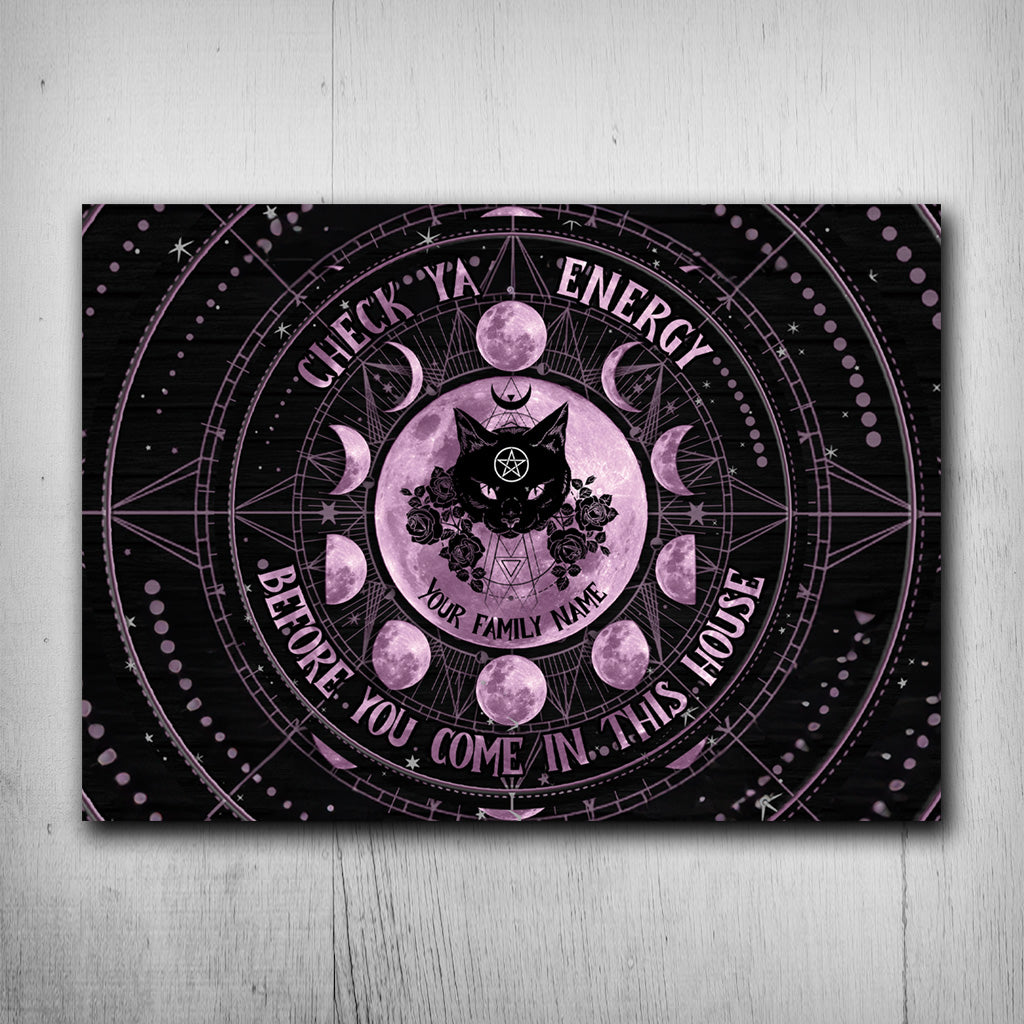 Check Ya Energy - Personalized Witch Rectangle Metal Sign