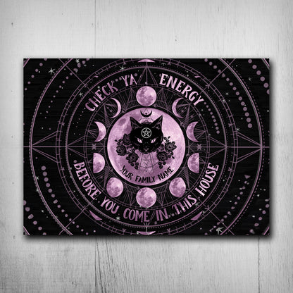 Check Ya Energy - Personalized Witch Rectangle Metal Sign