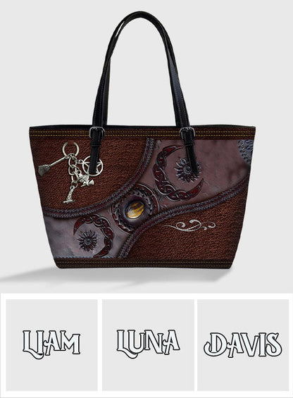 Triple Moon - Personalized Witch Leather Bag
