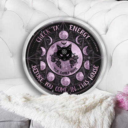 Check Ya Energy - Personalized Witch Shaped Pillow