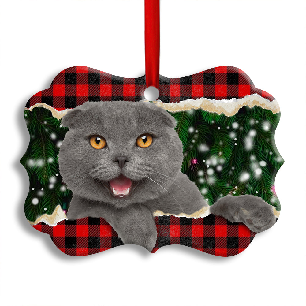 Christmas Cat Meowy Xmas - Cat Ornament (Printed On Both Sides) 1022