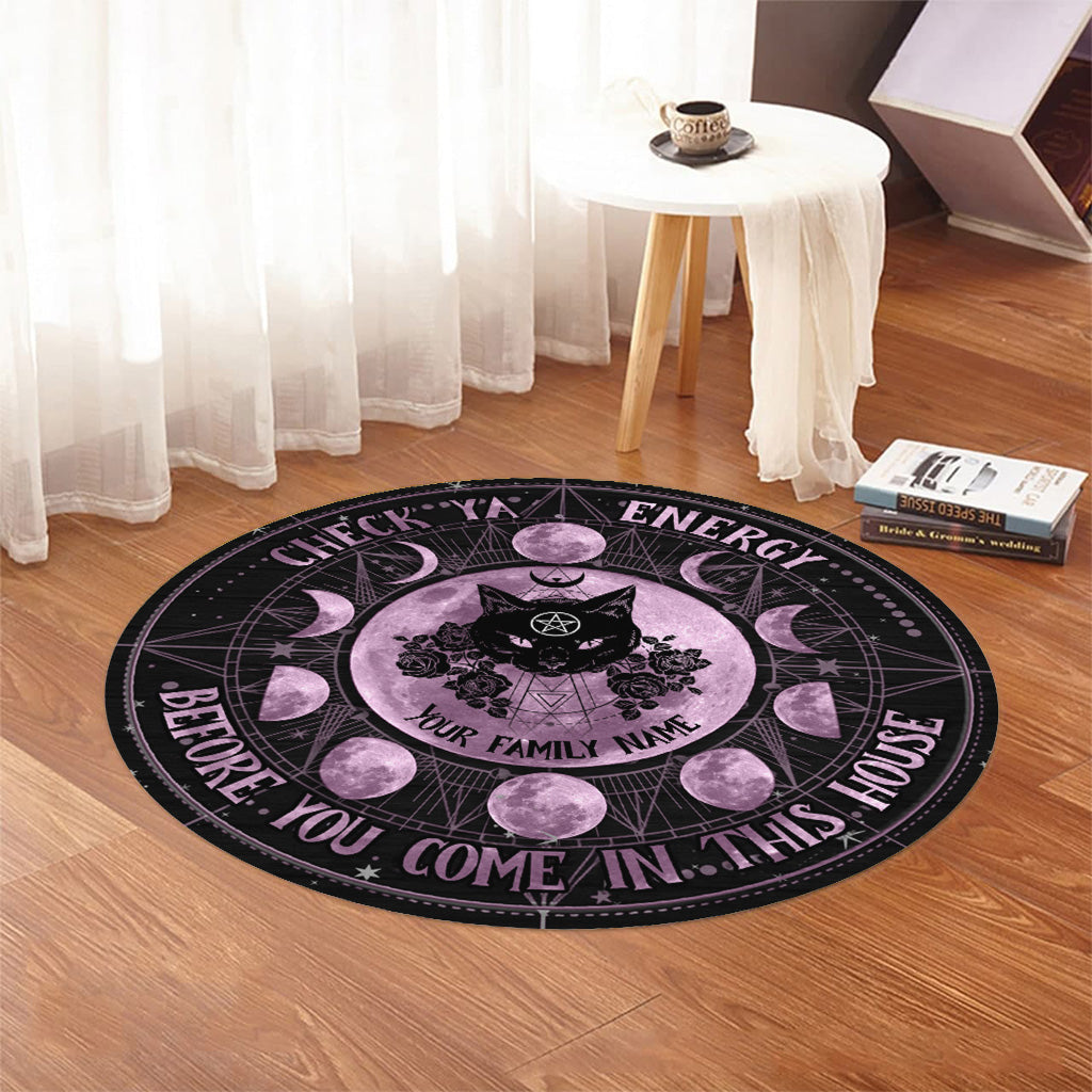 Check Ya Energy - Personalized Witch Round Rug