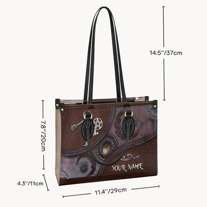 Triple Moon - Personalized Witch Leather Handbag