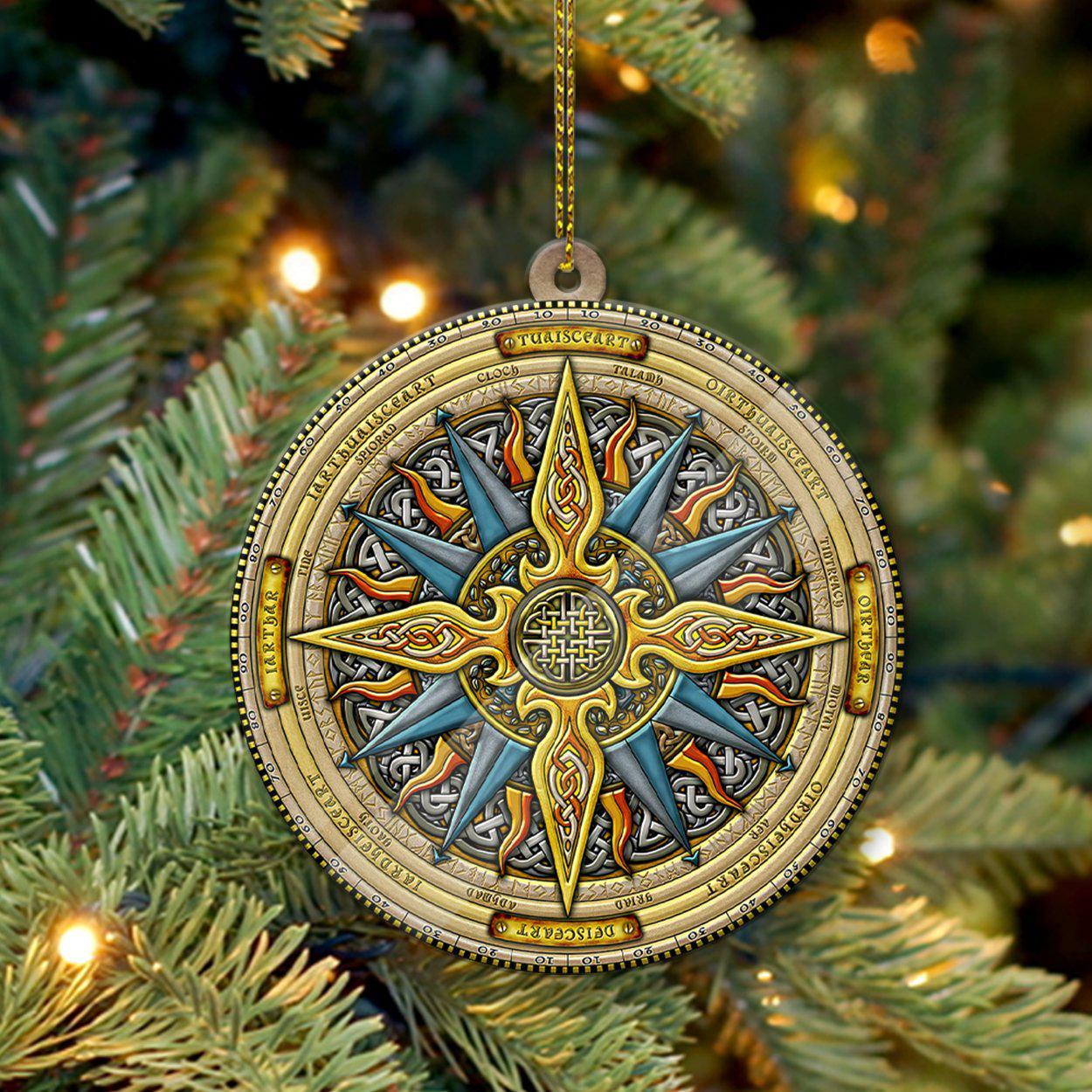Celtic Compass - Witch Ornament (Printed On Both Sides) 1022