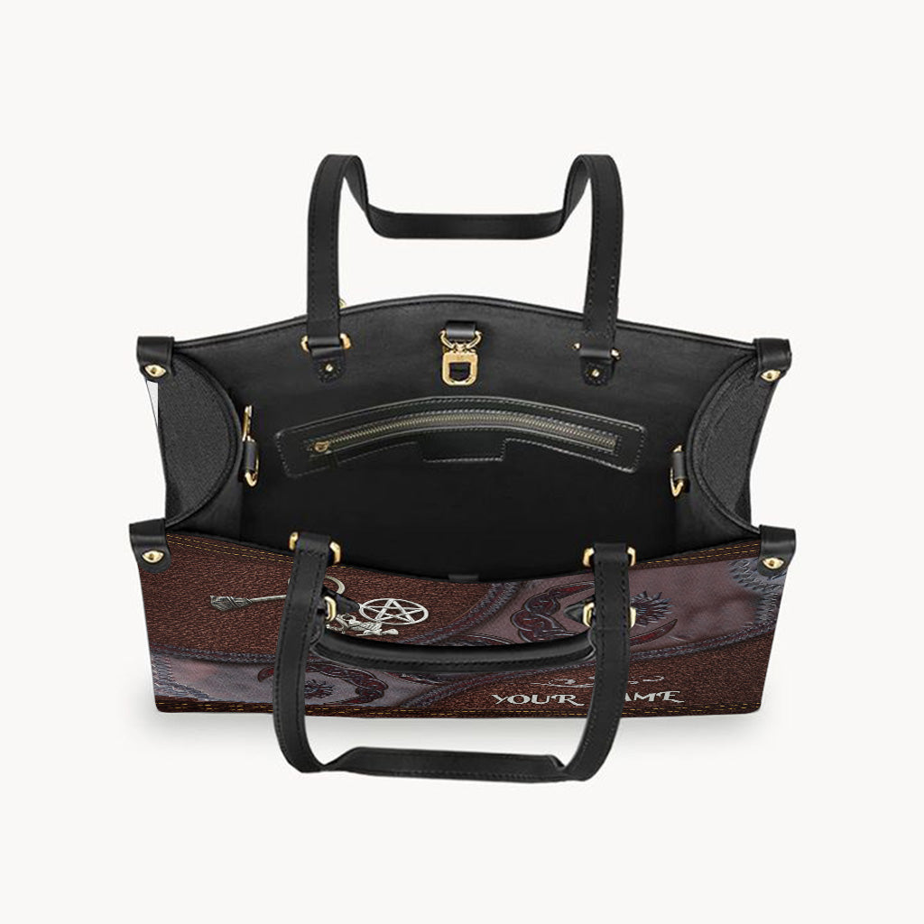 Triple Moon - Personalized Witch Leather Handbag