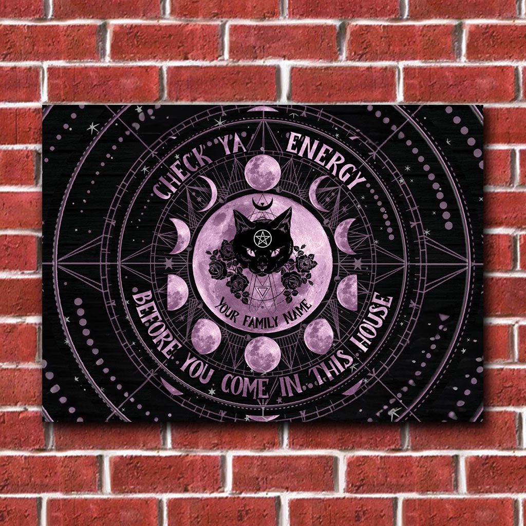 Check Ya Energy - Personalized Witch Rectangle Metal Sign