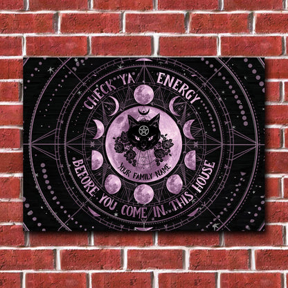 Check Ya Energy - Personalized Witch Rectangle Metal Sign