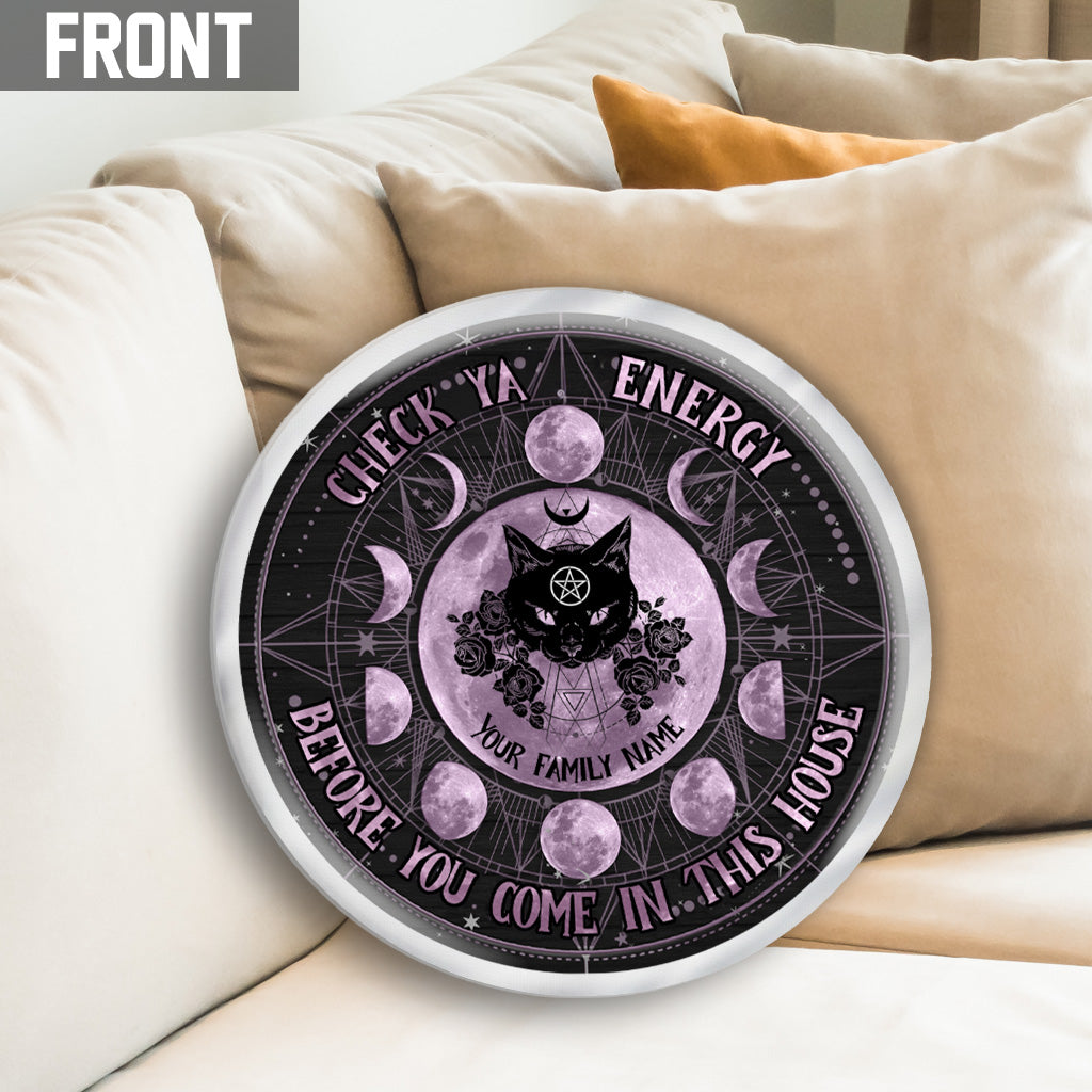 Check Ya Energy - Personalized Witch Shaped Pillow