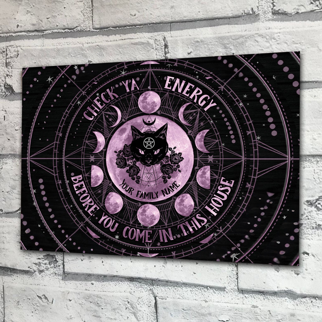 Check Ya Energy - Personalized Witch Rectangle Metal Sign