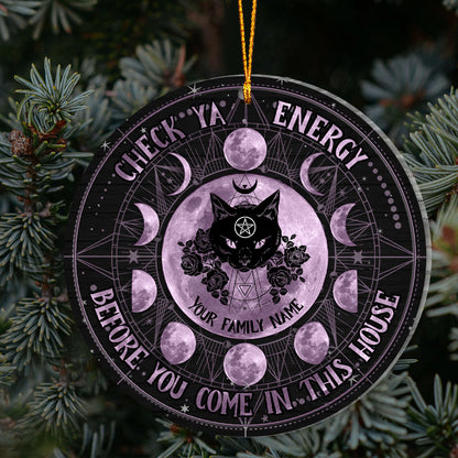 Check Ya Energy - Personalized Witch Ornament