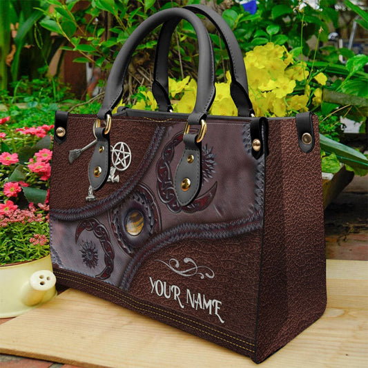 Triple Moon - Personalized Witch Leather Handbag