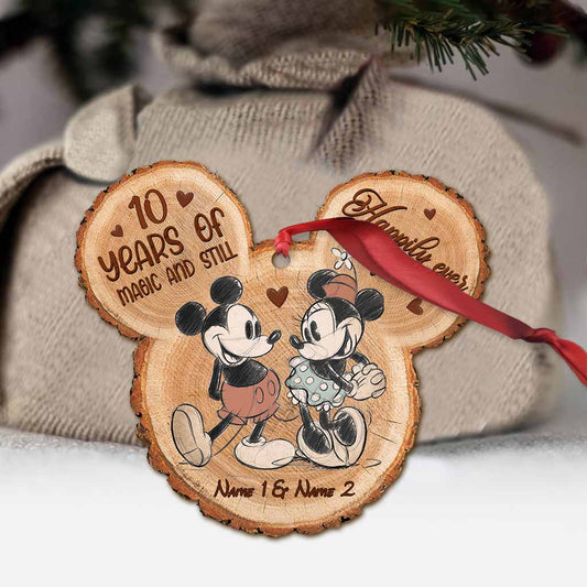 10 Years Of Magic And Still Happily Ever After - Personalized Christmas Mouse Ornament (Printed On Both Sides)