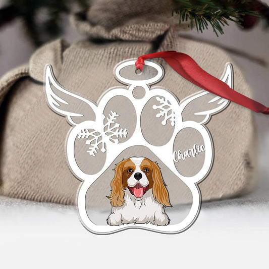Christmas Paw Prints For Pet - Personalized Dog Transparent Ornament