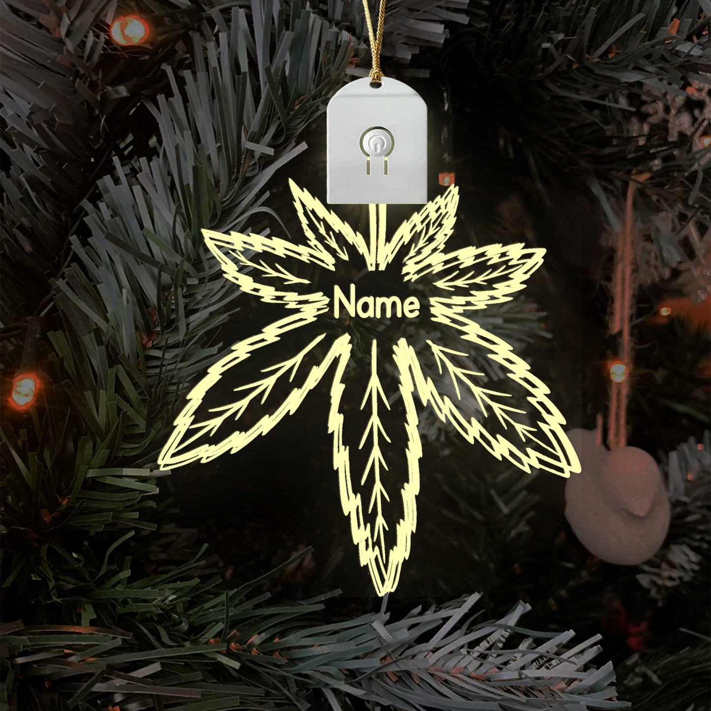 Get High Leaf - Personalized Christmas Weed Shaped Led Acrylic Ornament