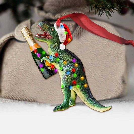 Dinosaur Wine - Christmas Ornament (Printed On Both Sides)