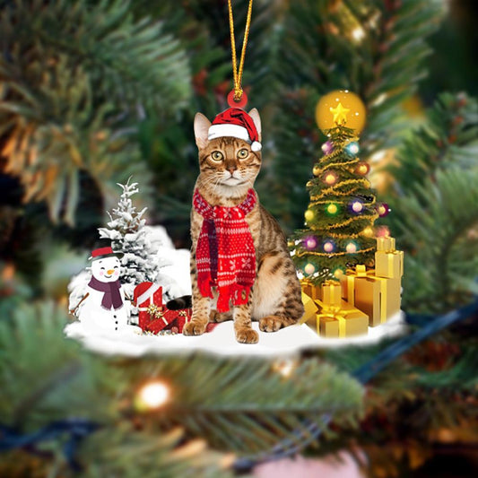 Bengal Cat Christmas Tree - Cat Ornament (Printed On Both Sides) 1022