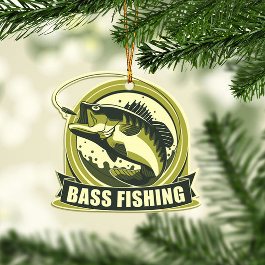 Love Bass Fishing - Fishing Ornament (Printed On Both Sides) 1022