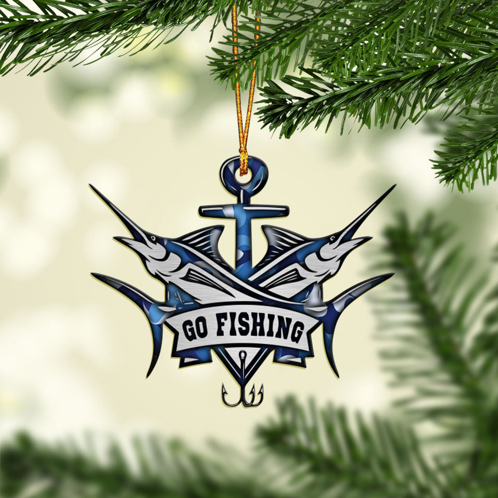 Marlin Fishing - Fishing Ornament (Printed On Both Sides) 1022