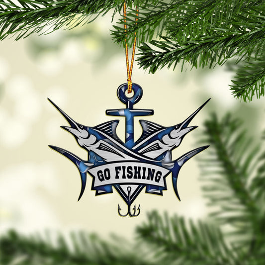Marlin Fishing - Fishing Ornament (Printed On Both Sides) 1022