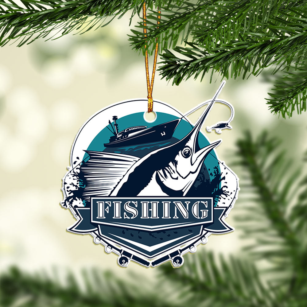 Marlin Fishing - Fishing Ornament (Printed On Both Sides) 1022