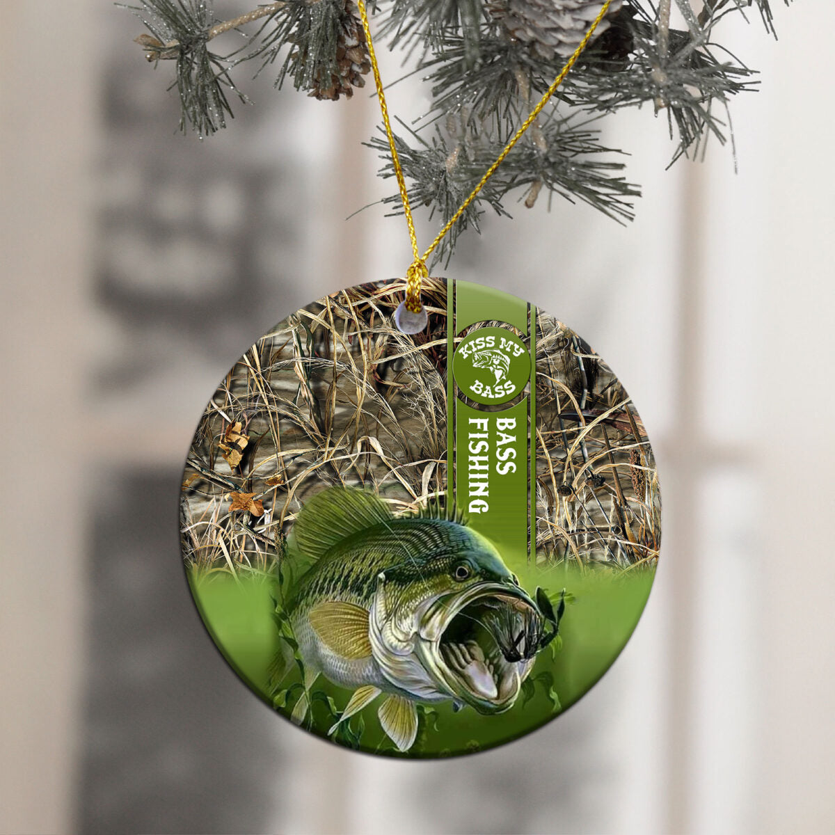 Bass Fishing - Fishing Ornament (Printed On Both Sides) 1022