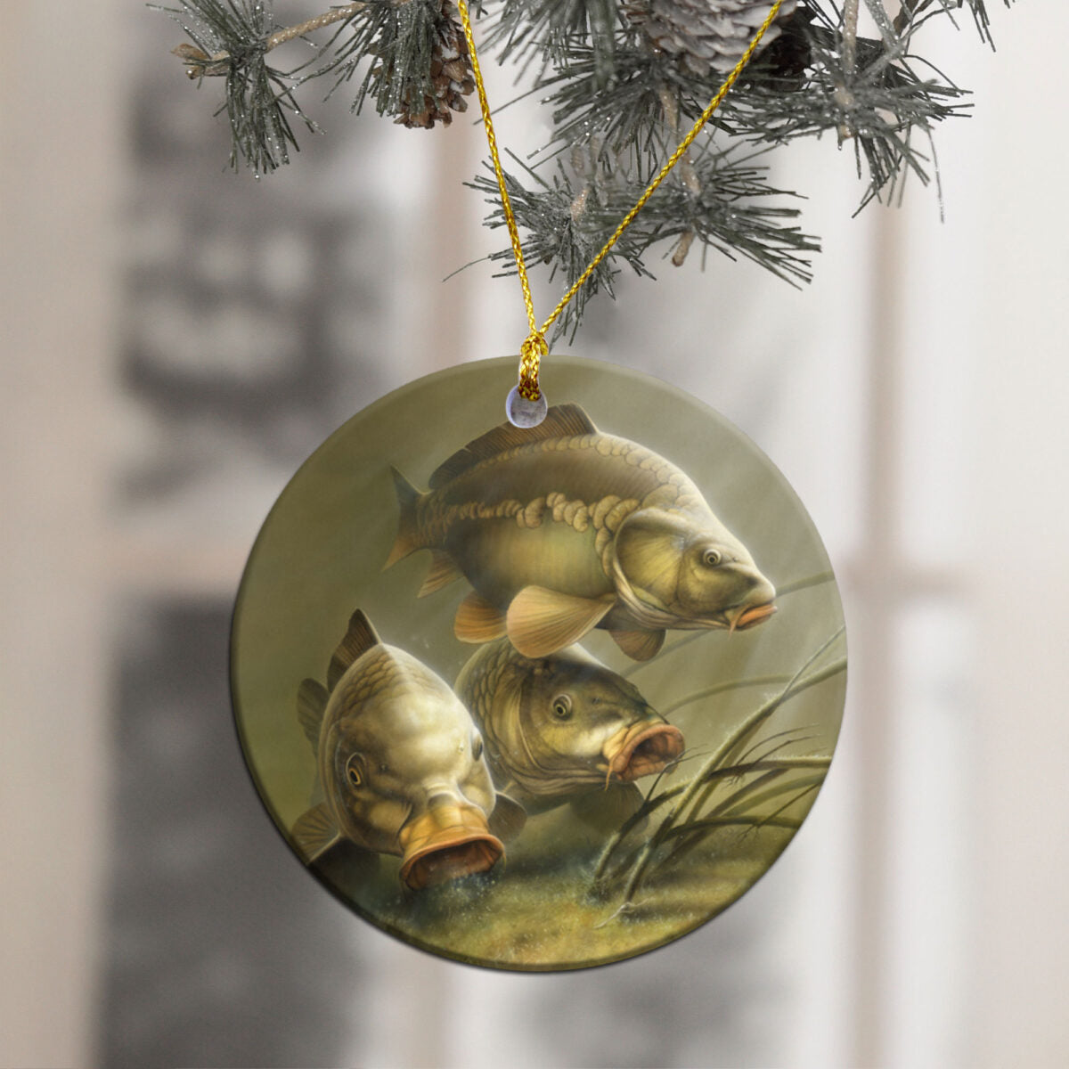 Carp Fishing - Fishing Ornament (Printed On Both Sides) 1022