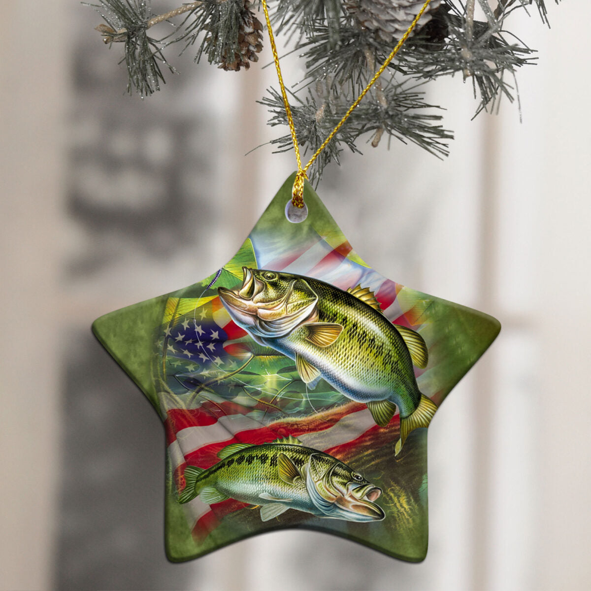 Love Fishing - Fishing Ornament (Printed On Both Sides) 1022