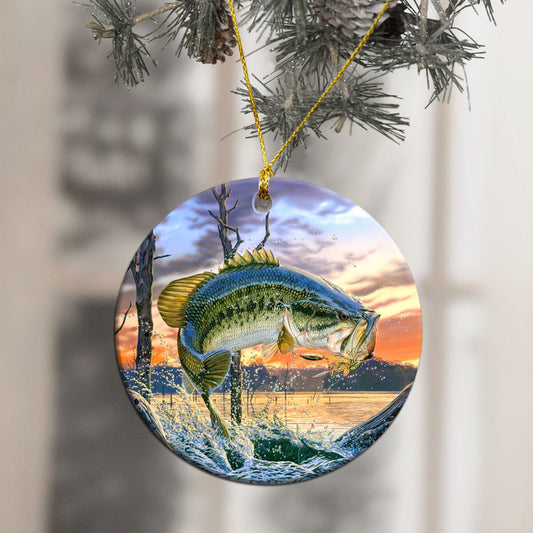 Bass Fishing - Fishing Ornament (Printed On Both Sides) 1022